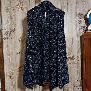 Kensie Eyelash Knit Tweed Long Line Sweater Vest Size Small